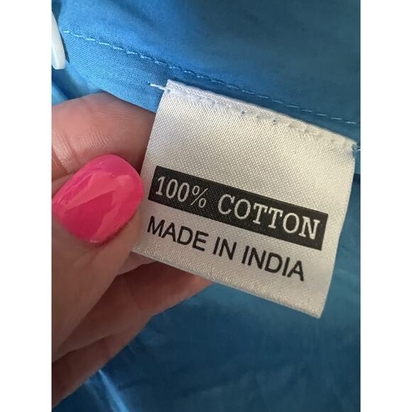 OLIVIA JAMES THE LABEL Chloe Mykonos Blue Ruffle Flounce Hem Dress - Picture 12 of 15